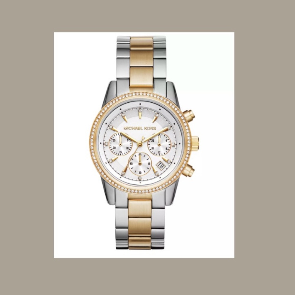 Michael Kors Chronograph Ritz Two-Tone Stainless Steel Bracelet Watch 37mm